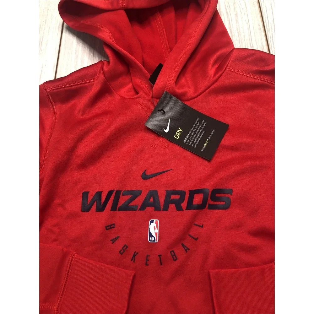 New Nike Washington Wizards Youth Hooded Sweatshirt Size Kids Small Red Hoodie